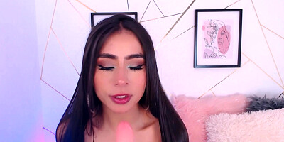 Sexy Brunette Babe Riding Her Fake Cock
