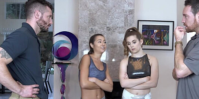 Brunette teen is being fucked by her friend's stepdaddy