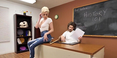 Busty schoolgirl enjoys teacher's huge cock in her cunt