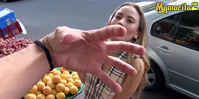 Latina with natural titties fucked on the camera