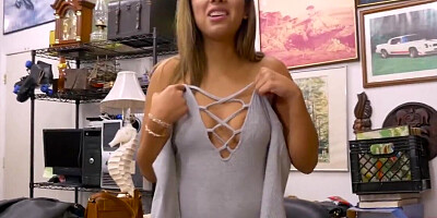 Desperate chick takes off her clothes and gets paid