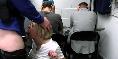Big tit MILF saves the guys from handcuffs