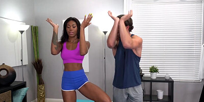 Ebony Babe Nadia Jay Bangs The White Yoga Janitor