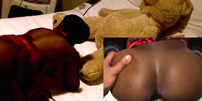Naughty black teen sucking big dick