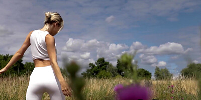 Stunning blonde teen posed totally naked 2