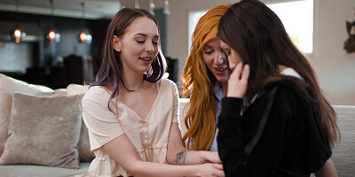 Lucky big tits MILF finger fucked teens