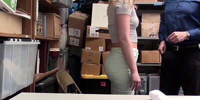 Blonde teen thief Daisy Stone paying for her sins on a huge dick