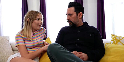 Stepdad Tommy Gets Blow Job From Petite Blonde Daughter Coco Lovelock