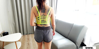 Petite amateur Thai teen relaxing on BWC