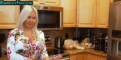 Bosomy stepmommy in lingerie gets fucked by lucky stepson