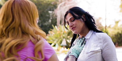 Filthy habits of two big tits lesbians