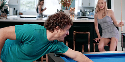 Strip pool leads to rough threesome sex