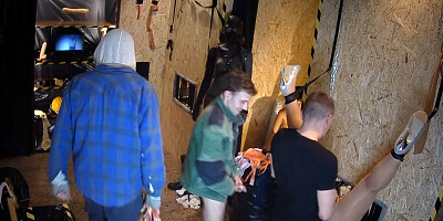 Busty MILF GangBanged in Glory Hole