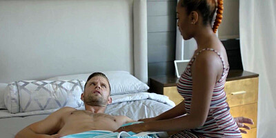 Ebony girlfriend fucked by bfs stepdad