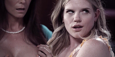 MILF eating pussy in front of her hubby