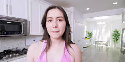 Sunny Soleil sucking stepbrothers big cock