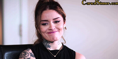 Petite tattooed bae fucked in doggystyle in wet pussy hole