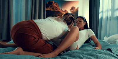 Asian teen and Latina enjoys fingering