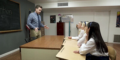 Teacher gets to fuck his horny students