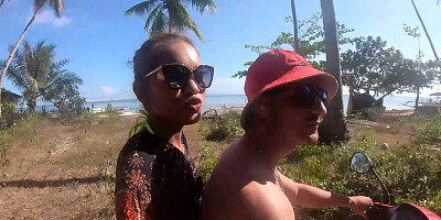 Public beach sex with Asian girlfriend