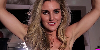 Blonde Anna Katarina posing in lingerie