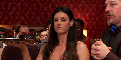 MILF and babe serve at BDSM party