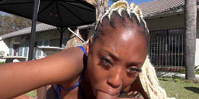 African teen outdoor sex with boyfriend