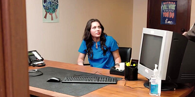 Milf nurse housewife hammered on the office desk