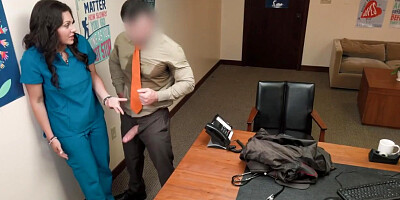 Milf nurse housewife hammered on the office desk