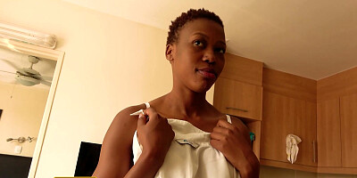 Big natural tits black babe got fucked