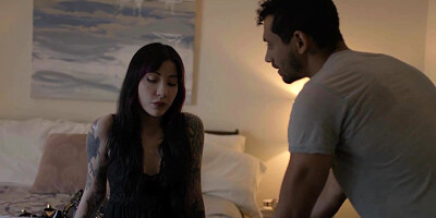 Stepsister Goth Charlotte Cheats On Boyfriend & Sucks On Brother's Big Dick