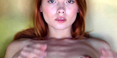 All natural redhead teen posing naked
