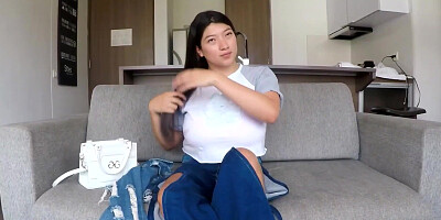 Huge boobs Japanese latina MILF casting