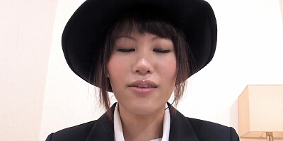 Classy Japanese woman loves having her hairy pussy finger fucked