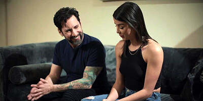 Brunette teen riding stepuncles big cock