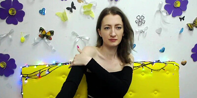 Amateur babe flashes tits under top on webcam