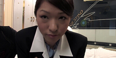 Touching and hard dildo fucking with uniformed chick