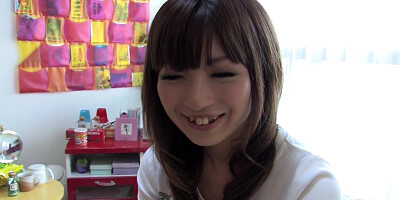 Cute Japanese babe milks her lover's hard meat stick