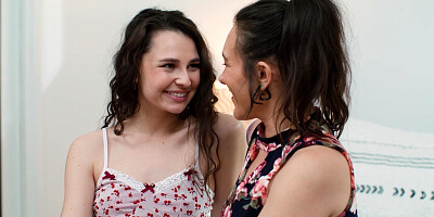 Naughty MILF lesbian fucks hot teen