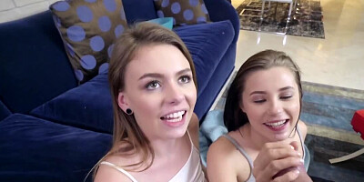 Two chicks are making his cock hard enough for penetration