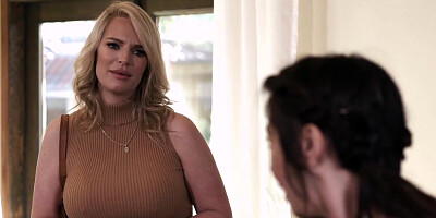 Stepmom asslicks her busty stepdaughter