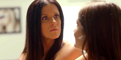 blowjob hot mom and teen fight over pool boys cock