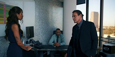 Rich guy fucking tanned brunette babe in his house