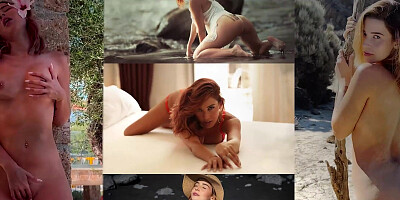 Beautiful girls kissing naked on the bed and eating their pink pussies