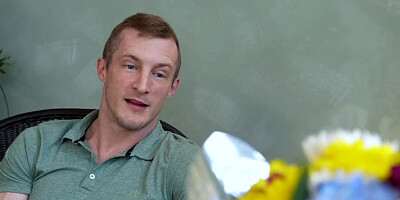 Busty MILF stepmom sucks and fucks two dicks