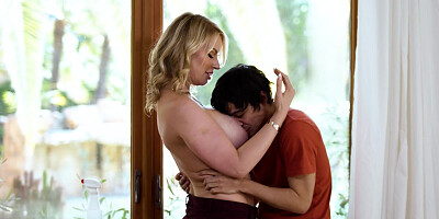 Lonely MILF stepmom satisfied by stepson