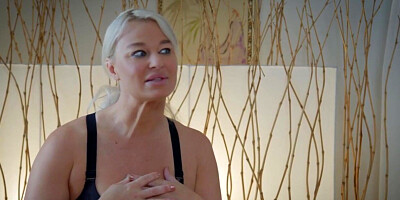 Big tits milf seducing hunk instructor
