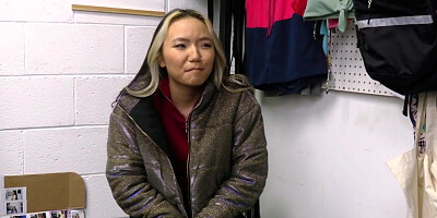 Perky pierced Asian has [censored] something