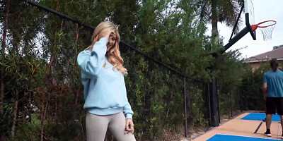 Busty blonde Ellie Tay is fucked in a public POV situation nearly getting caught