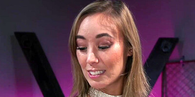 Mistress whips and fucks lesbian slaves